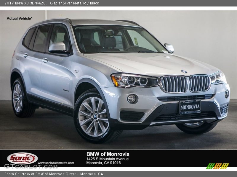 Glacier Silver Metallic / Black 2017 BMW X3 sDrive28i