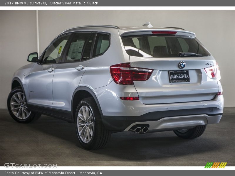 Glacier Silver Metallic / Black 2017 BMW X3 sDrive28i