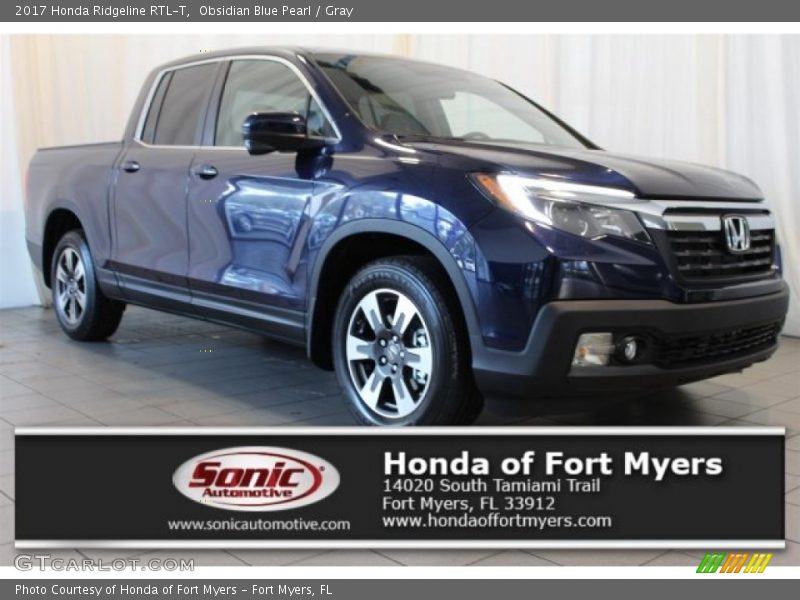 Obsidian Blue Pearl / Gray 2017 Honda Ridgeline RTL-T