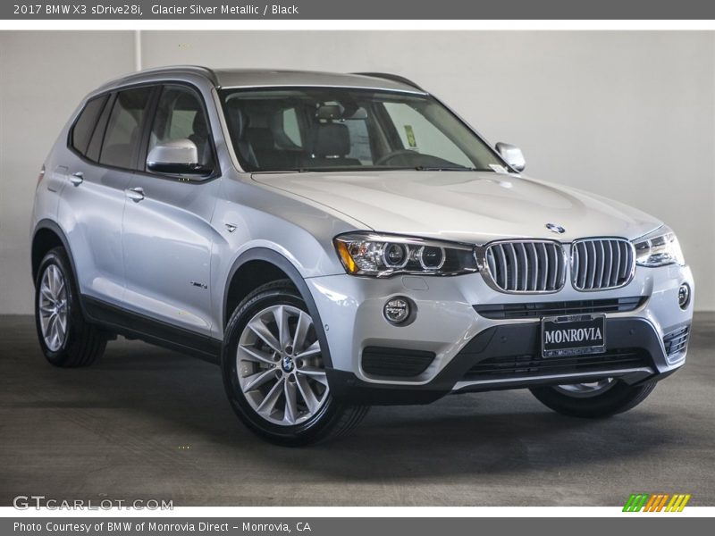 Glacier Silver Metallic / Black 2017 BMW X3 sDrive28i