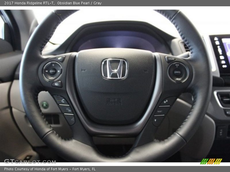 Obsidian Blue Pearl / Gray 2017 Honda Ridgeline RTL-T