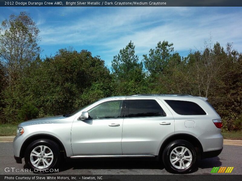 Bright Silver Metallic / Dark Graystone/Medium Graystone 2012 Dodge Durango Crew AWD