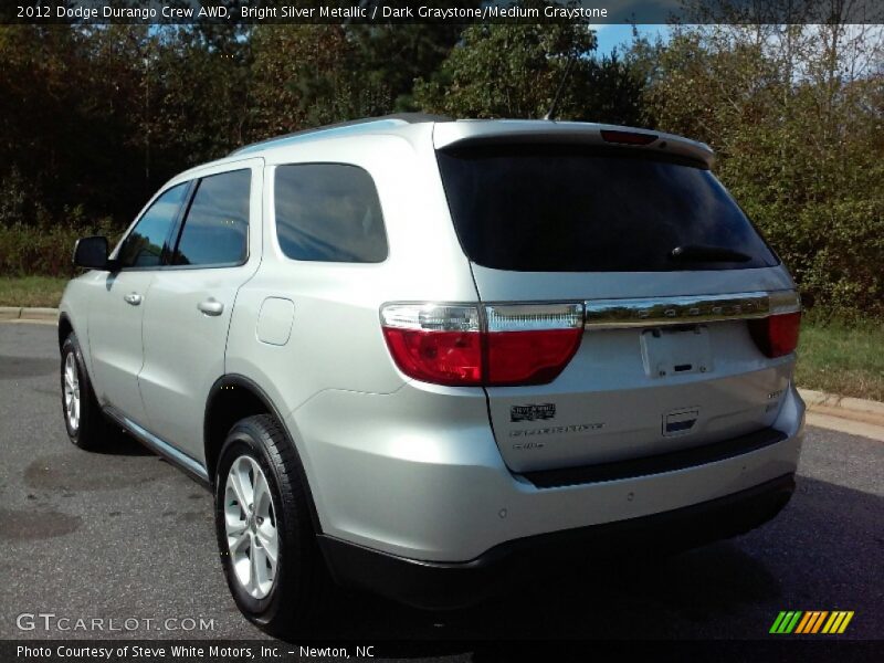 Bright Silver Metallic / Dark Graystone/Medium Graystone 2012 Dodge Durango Crew AWD