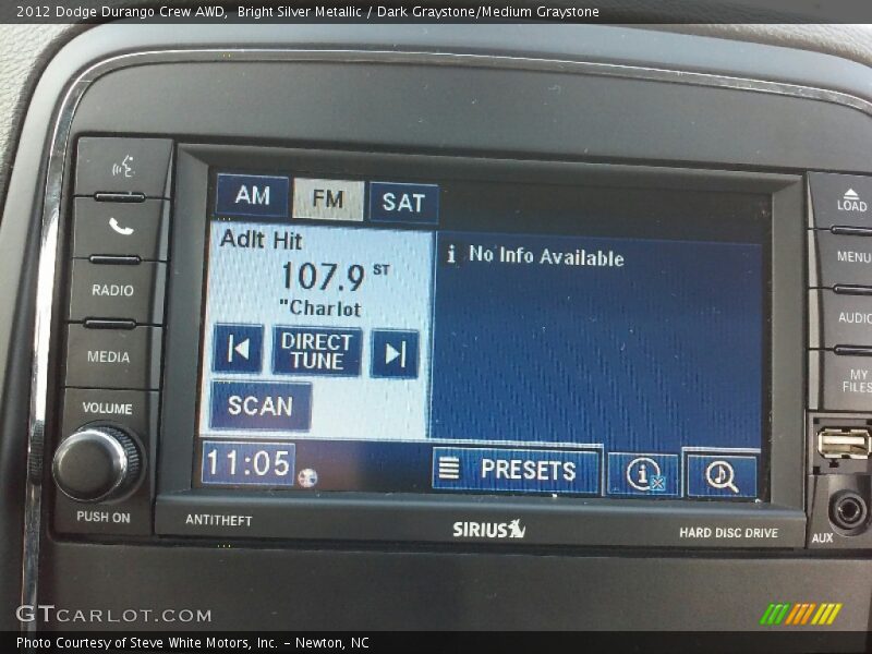 Bright Silver Metallic / Dark Graystone/Medium Graystone 2012 Dodge Durango Crew AWD