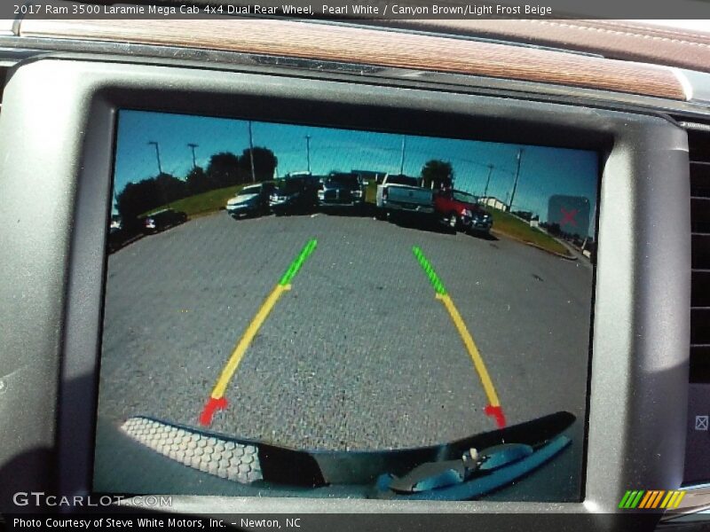 Pearl White / Canyon Brown/Light Frost Beige 2017 Ram 3500 Laramie Mega Cab 4x4 Dual Rear Wheel