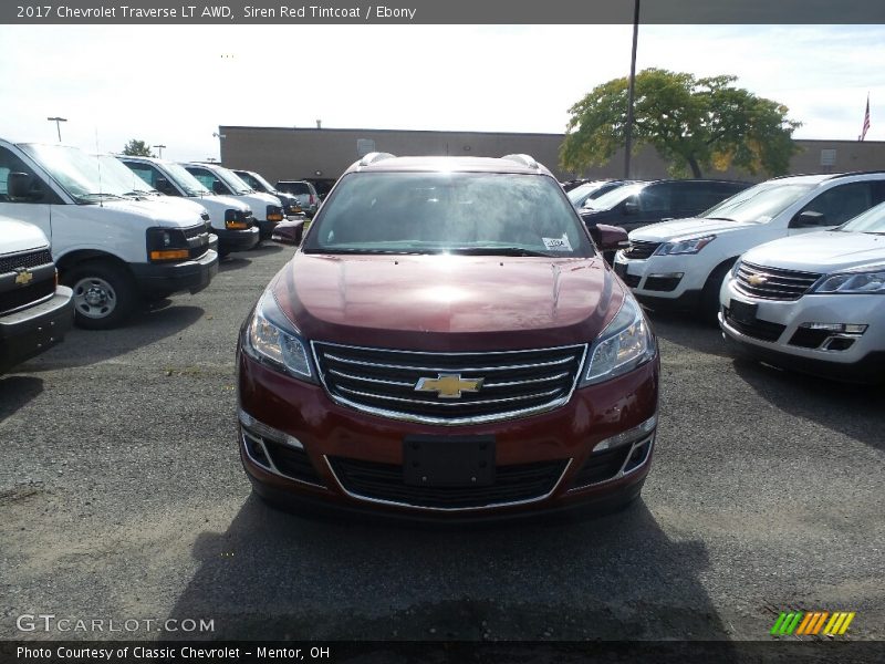 Siren Red Tintcoat / Ebony 2017 Chevrolet Traverse LT AWD