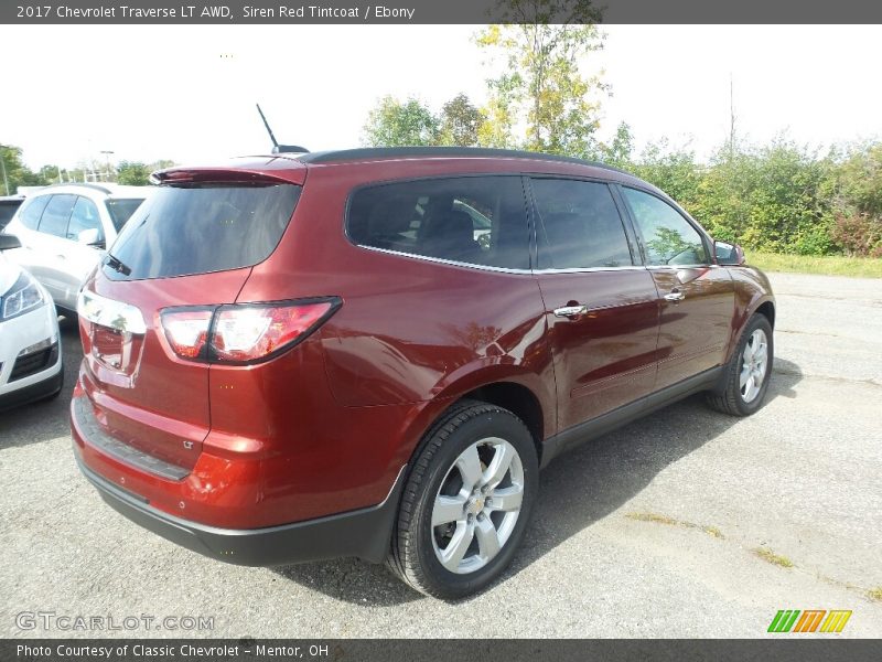 Siren Red Tintcoat / Ebony 2017 Chevrolet Traverse LT AWD