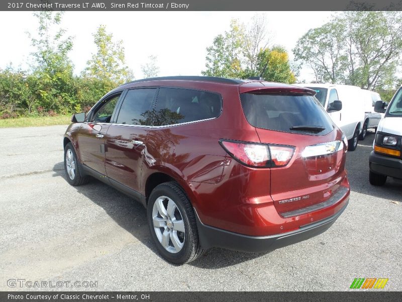 Siren Red Tintcoat / Ebony 2017 Chevrolet Traverse LT AWD