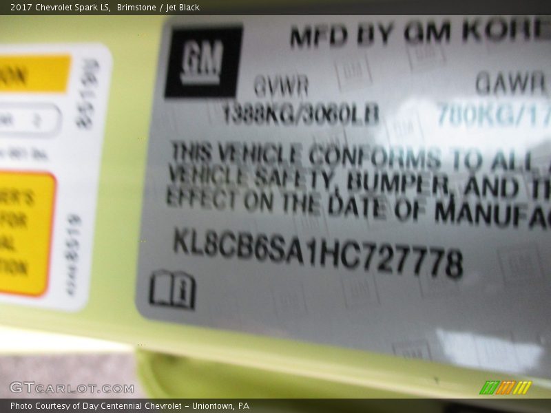 Brimstone / Jet Black 2017 Chevrolet Spark LS