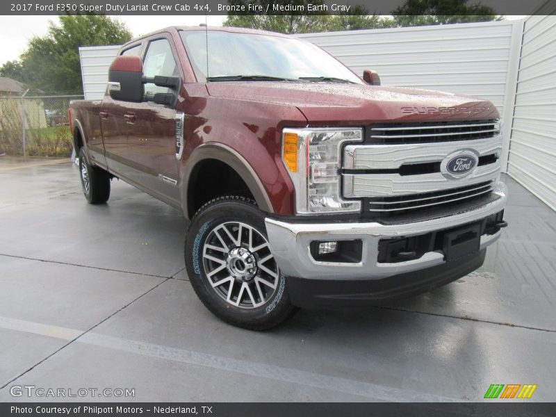 Bronze Fire / Medium Earth Gray 2017 Ford F350 Super Duty Lariat Crew Cab 4x4