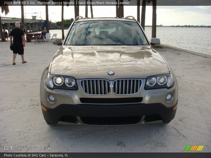 Platinum Bronze Metallic / Sand Beige/Black Nevada Leather 2008 BMW X3 3.0si