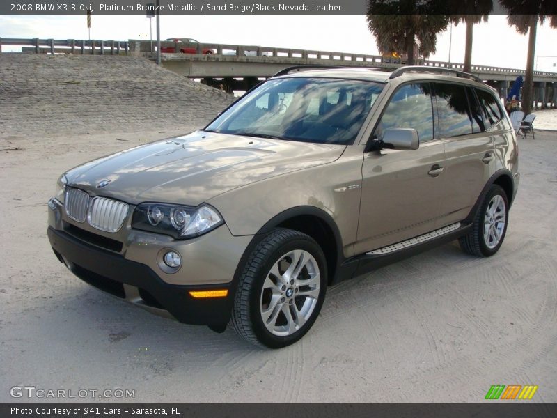 Platinum Bronze Metallic / Sand Beige/Black Nevada Leather 2008 BMW X3 3.0si