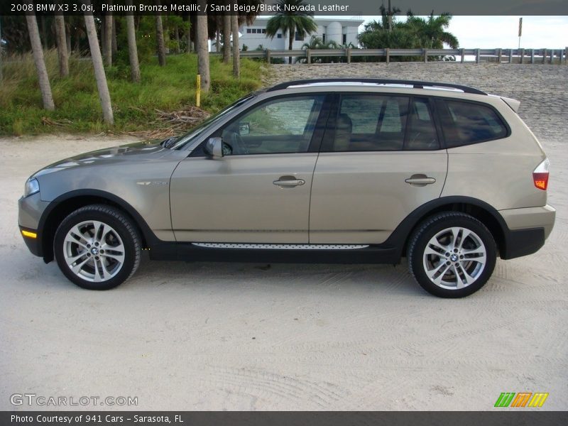Platinum Bronze Metallic / Sand Beige/Black Nevada Leather 2008 BMW X3 3.0si