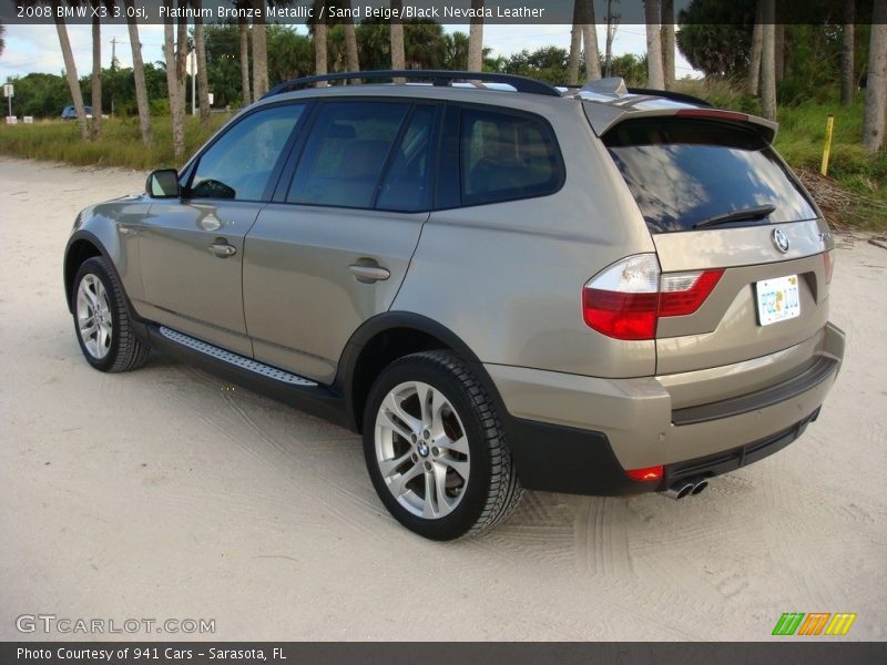 Platinum Bronze Metallic / Sand Beige/Black Nevada Leather 2008 BMW X3 3.0si
