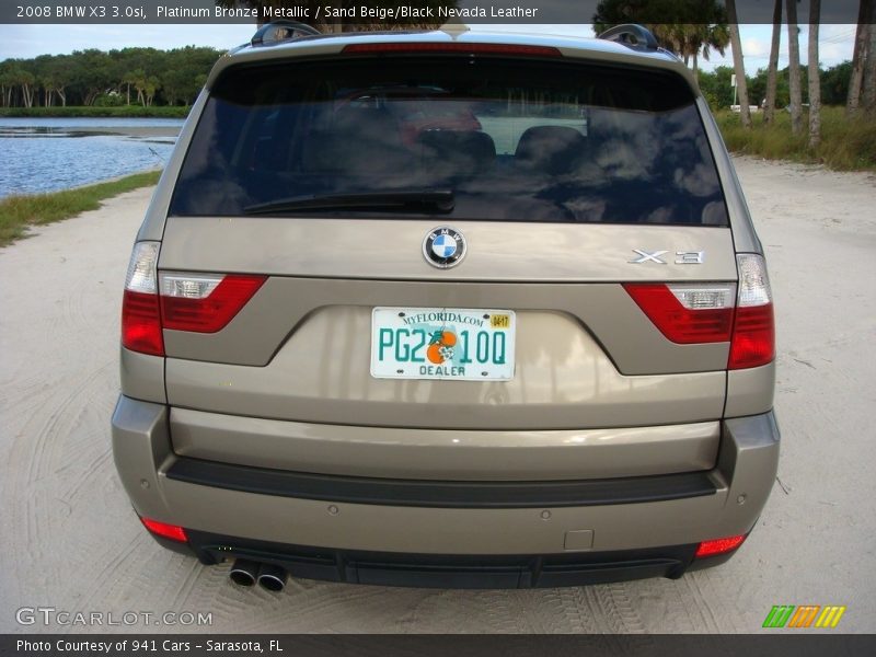 Platinum Bronze Metallic / Sand Beige/Black Nevada Leather 2008 BMW X3 3.0si