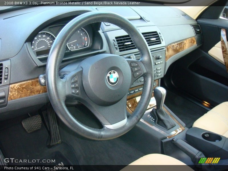 Platinum Bronze Metallic / Sand Beige/Black Nevada Leather 2008 BMW X3 3.0si