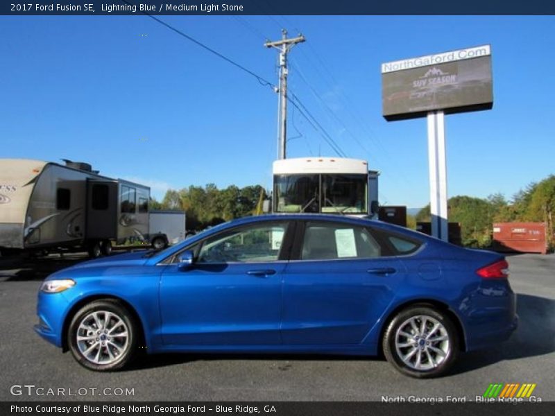 Lightning Blue / Medium Light Stone 2017 Ford Fusion SE