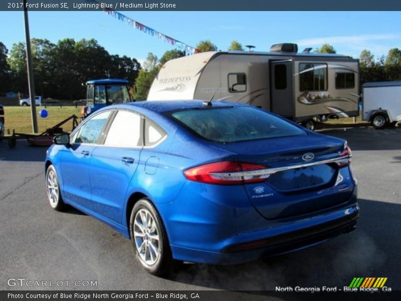 Lightning Blue / Medium Light Stone 2017 Ford Fusion SE