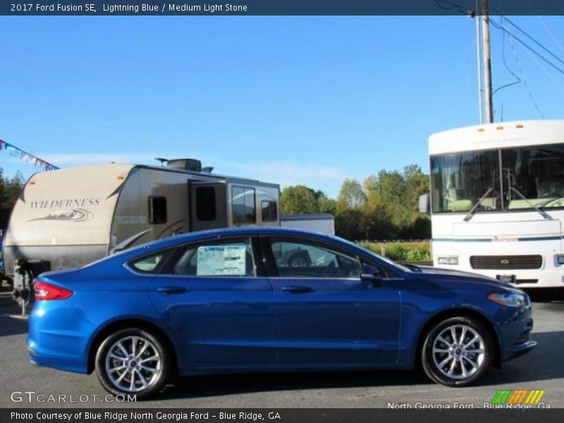 Lightning Blue / Medium Light Stone 2017 Ford Fusion SE