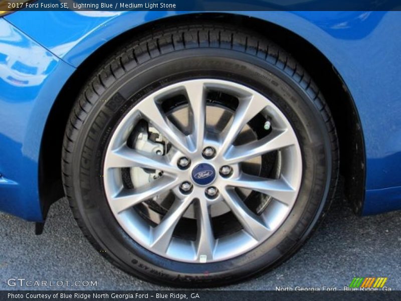 Lightning Blue / Medium Light Stone 2017 Ford Fusion SE