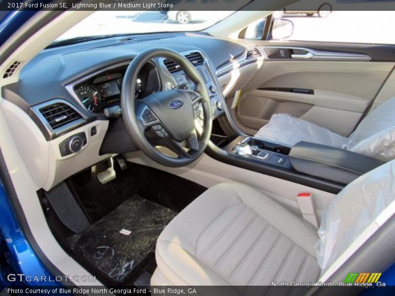 Lightning Blue / Medium Light Stone 2017 Ford Fusion SE