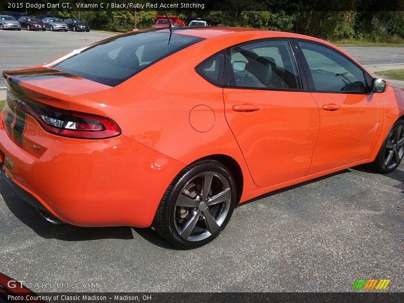 Vitamin C / Black/Ruby Red Accent Stitching 2015 Dodge Dart GT