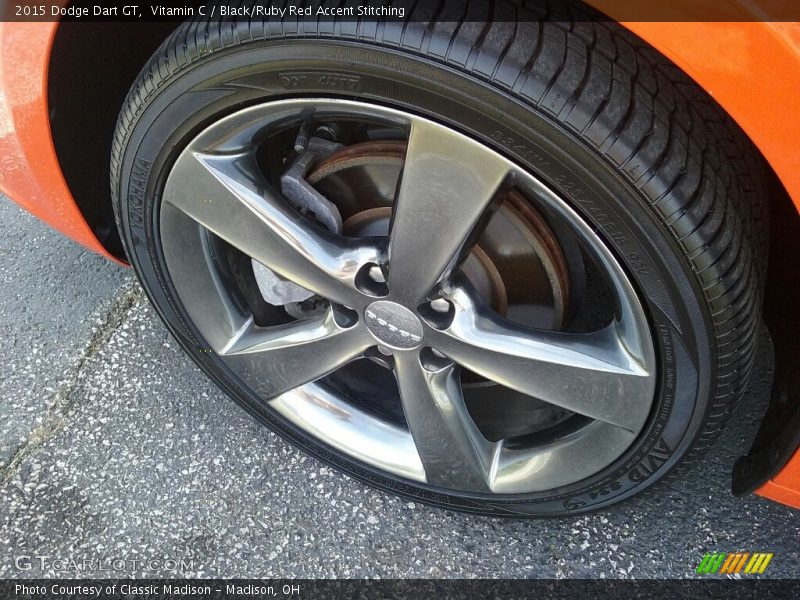 Vitamin C / Black/Ruby Red Accent Stitching 2015 Dodge Dart GT