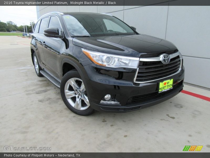 Midnight Black Metallic / Black 2016 Toyota Highlander Limited Platinum