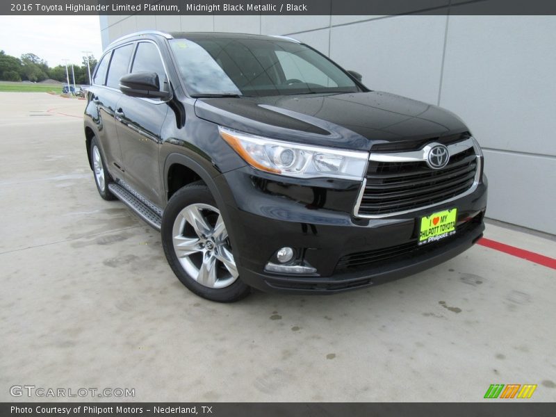 Midnight Black Metallic / Black 2016 Toyota Highlander Limited Platinum