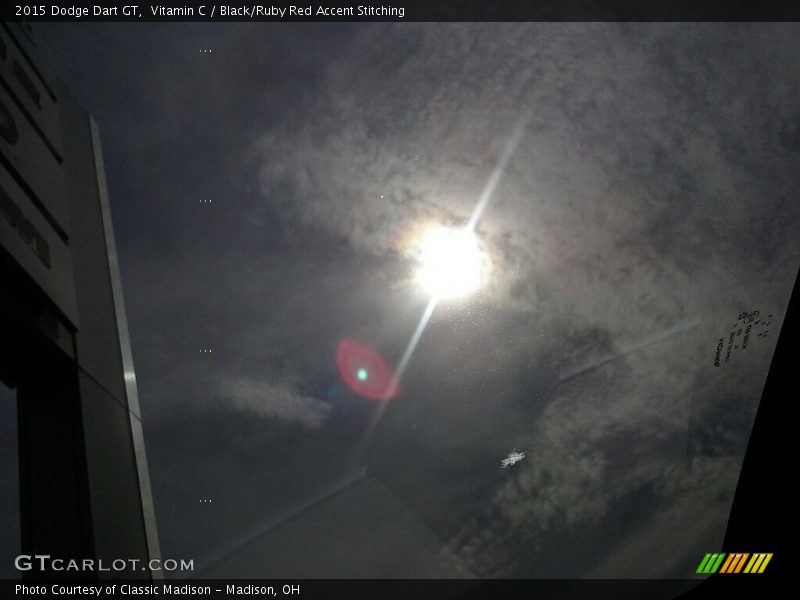 Vitamin C / Black/Ruby Red Accent Stitching 2015 Dodge Dart GT