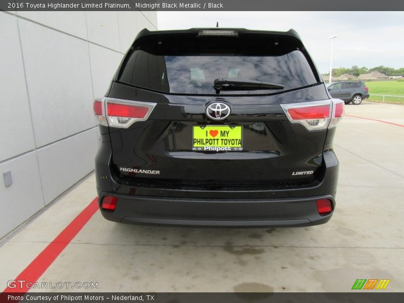 Midnight Black Metallic / Black 2016 Toyota Highlander Limited Platinum