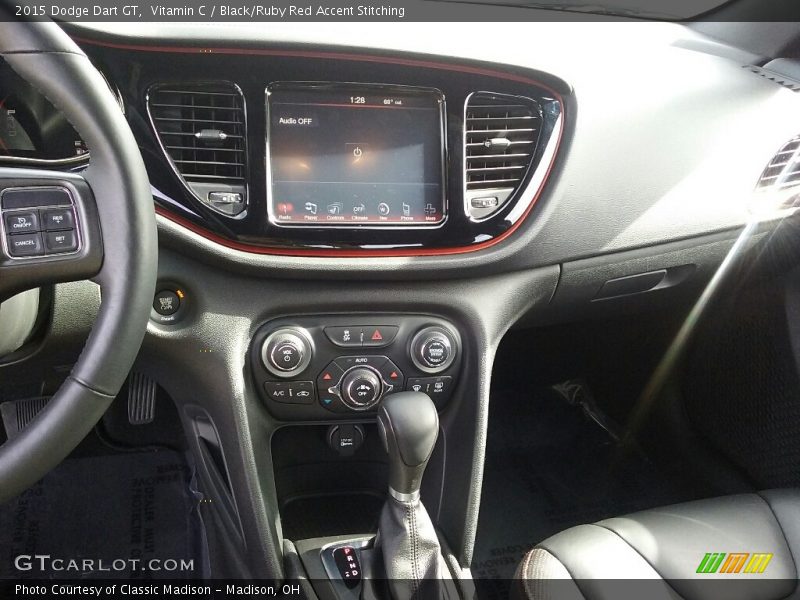 Vitamin C / Black/Ruby Red Accent Stitching 2015 Dodge Dart GT