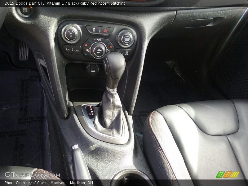 Vitamin C / Black/Ruby Red Accent Stitching 2015 Dodge Dart GT