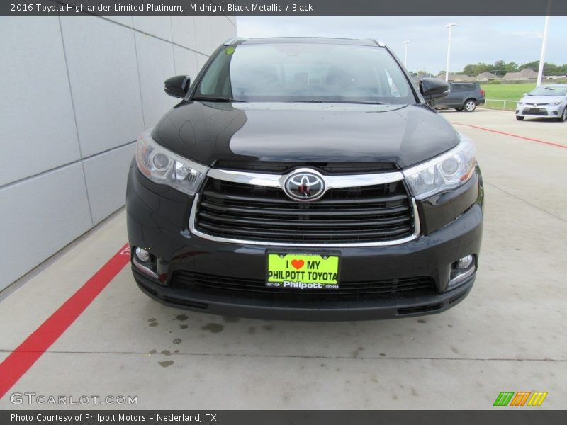 Midnight Black Metallic / Black 2016 Toyota Highlander Limited Platinum