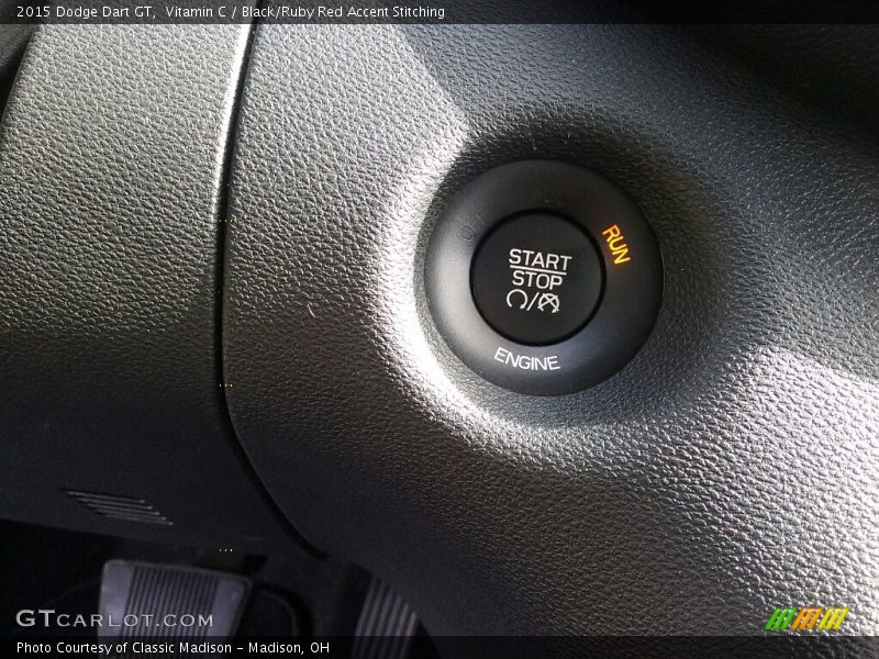 Vitamin C / Black/Ruby Red Accent Stitching 2015 Dodge Dart GT