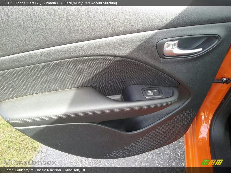 Vitamin C / Black/Ruby Red Accent Stitching 2015 Dodge Dart GT