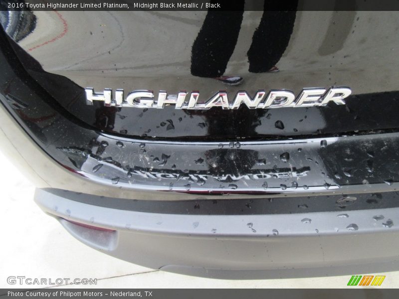 Midnight Black Metallic / Black 2016 Toyota Highlander Limited Platinum