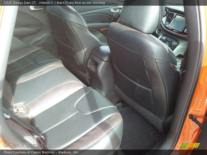 Vitamin C / Black/Ruby Red Accent Stitching 2015 Dodge Dart GT