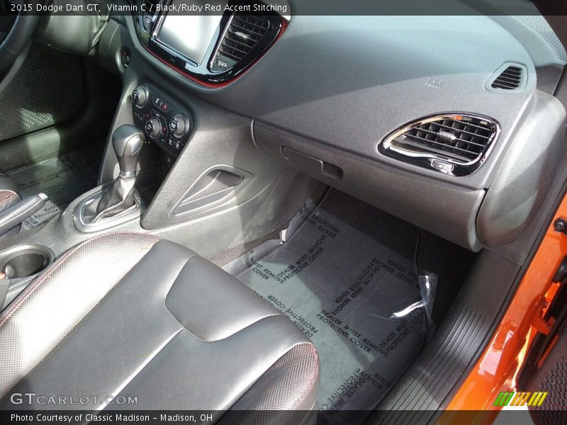 Vitamin C / Black/Ruby Red Accent Stitching 2015 Dodge Dart GT