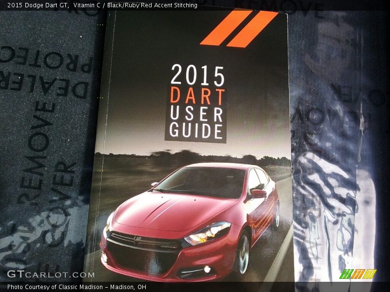Vitamin C / Black/Ruby Red Accent Stitching 2015 Dodge Dart GT