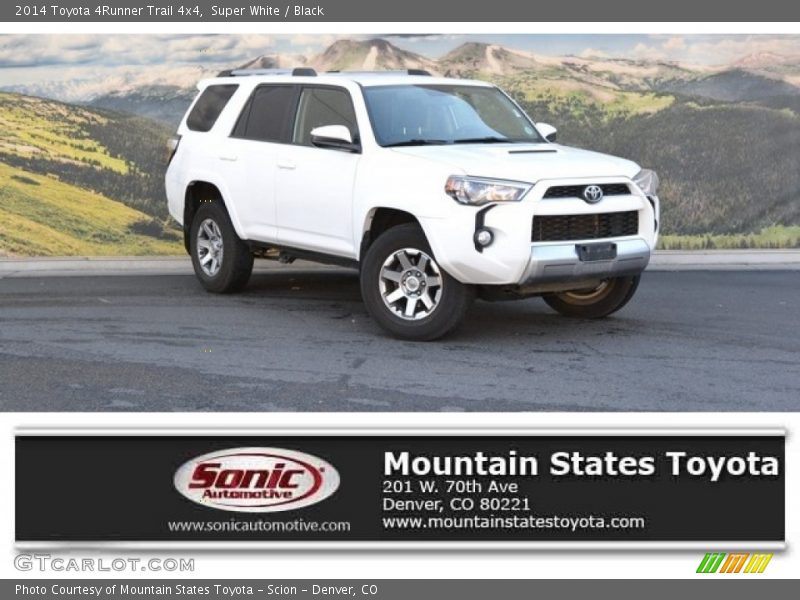 Super White / Black 2014 Toyota 4Runner Trail 4x4