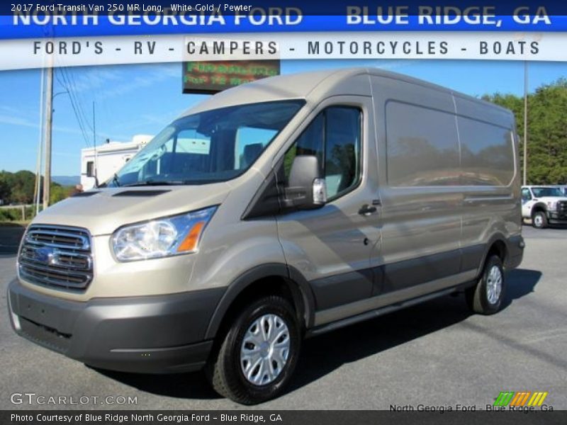 White Gold / Pewter 2017 Ford Transit Van 250 MR Long
