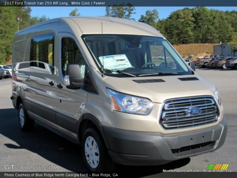 White Gold / Pewter 2017 Ford Transit Van 250 MR Long