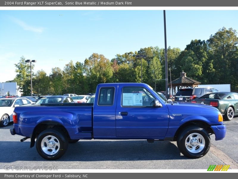 Sonic Blue Metallic / Medium Dark Flint 2004 Ford Ranger XLT SuperCab