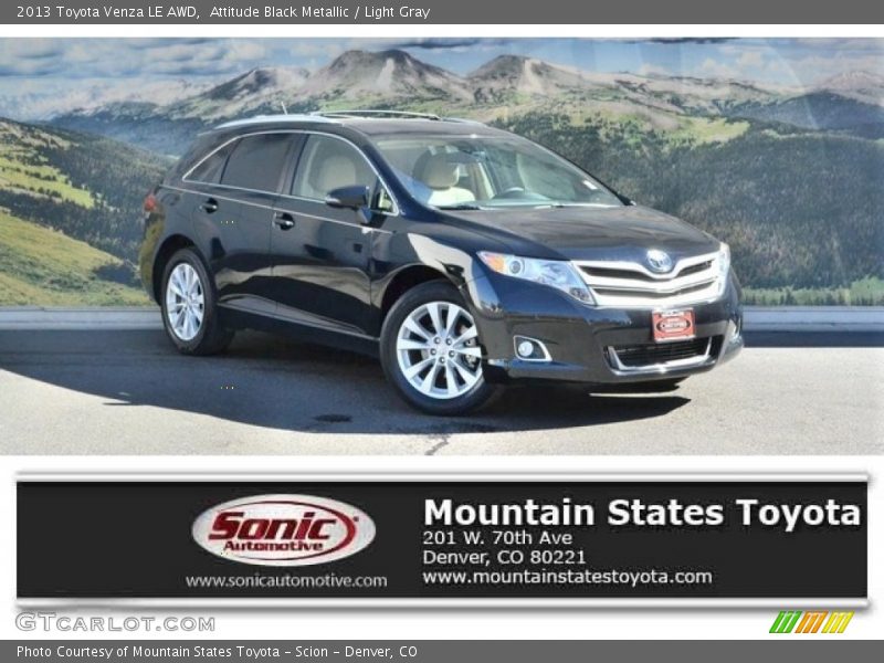 Attitude Black Metallic / Light Gray 2013 Toyota Venza LE AWD