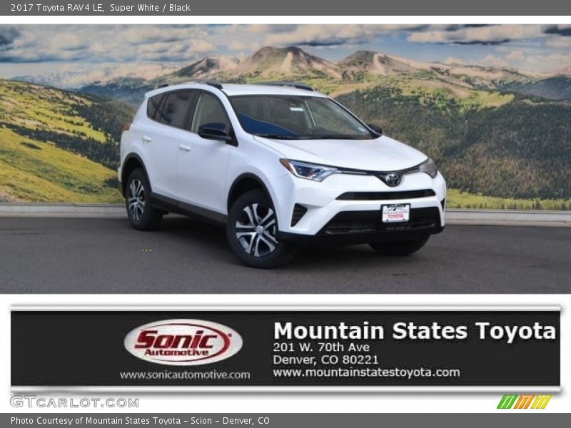 Super White / Black 2017 Toyota RAV4 LE
