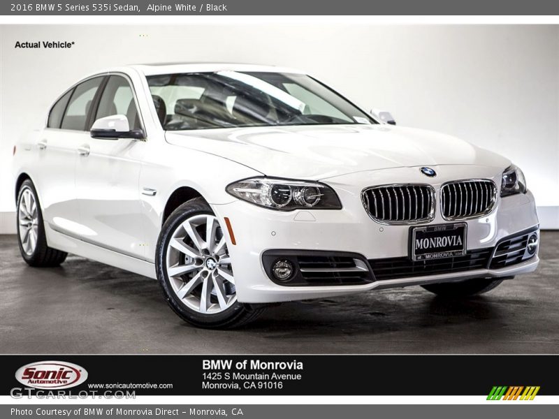 Alpine White / Black 2016 BMW 5 Series 535i Sedan