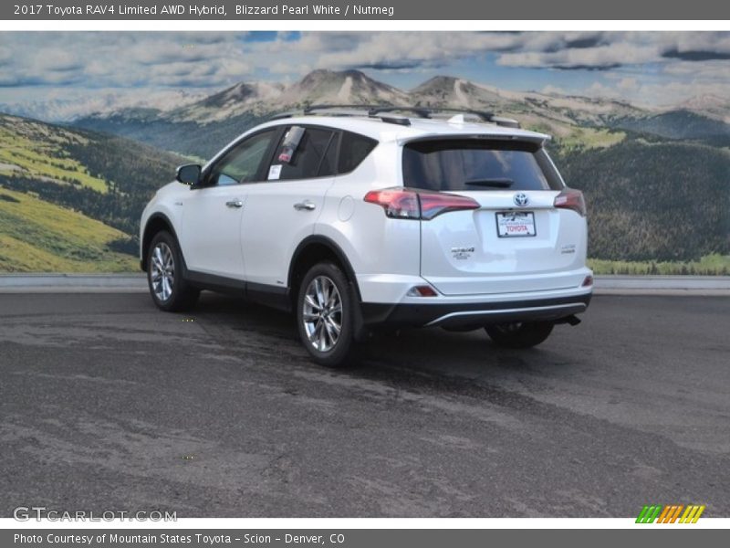 Blizzard Pearl White / Nutmeg 2017 Toyota RAV4 Limited AWD Hybrid