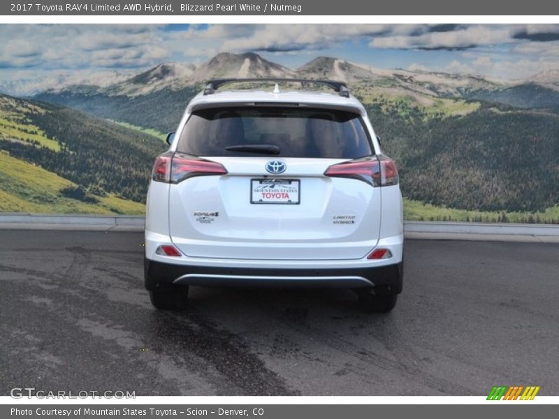 Blizzard Pearl White / Nutmeg 2017 Toyota RAV4 Limited AWD Hybrid