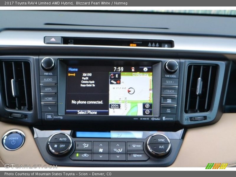 Blizzard Pearl White / Nutmeg 2017 Toyota RAV4 Limited AWD Hybrid